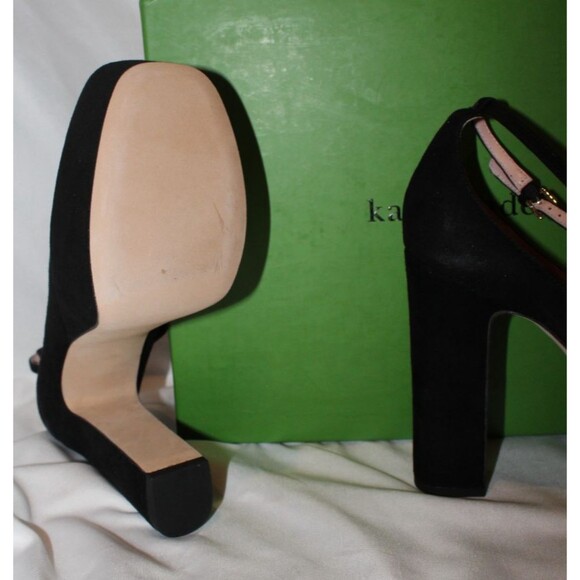 Kate Spade New York Gia Suede Platform Black Sandals 7 NIB $298 - Picture 7 of 7